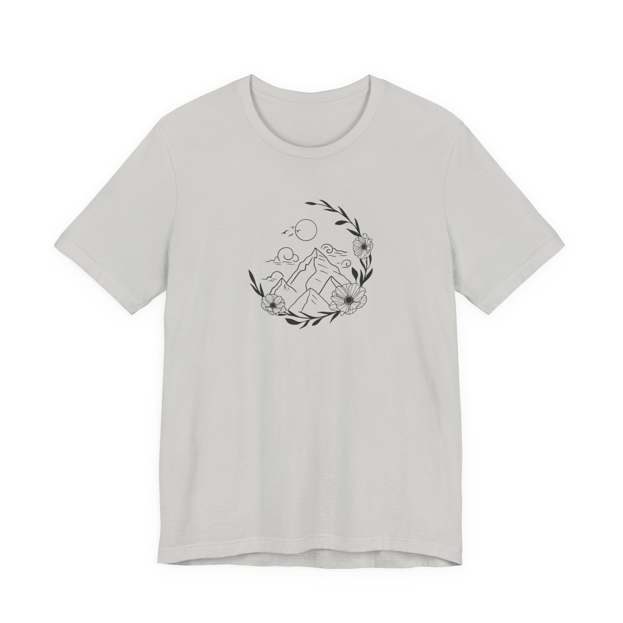Mountain Wreath Tee | Botanical Landscape Shirt