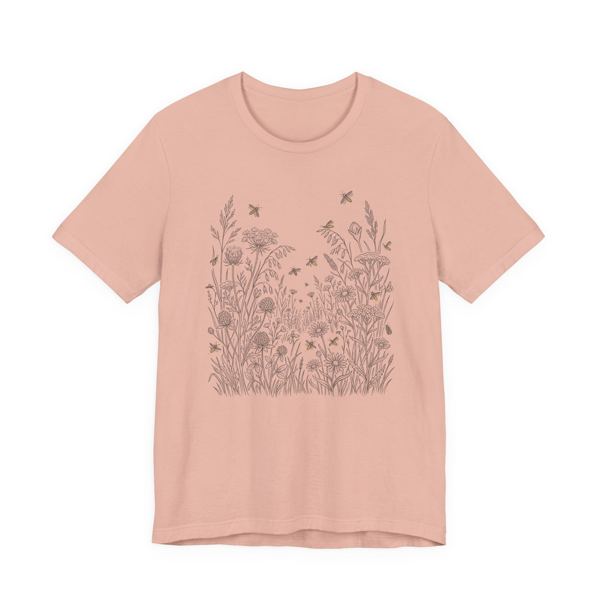 Wildflowers & Fireflies Graphic T-Shirt | Botanical Nature Tee