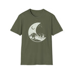 Crescent Moon Howling Wolf Graphic T-Shirt