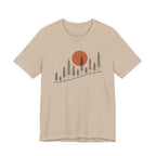 Timber Rise Sunset Tee | Minimal Pine Tree Forest Graphic T-Shirt
