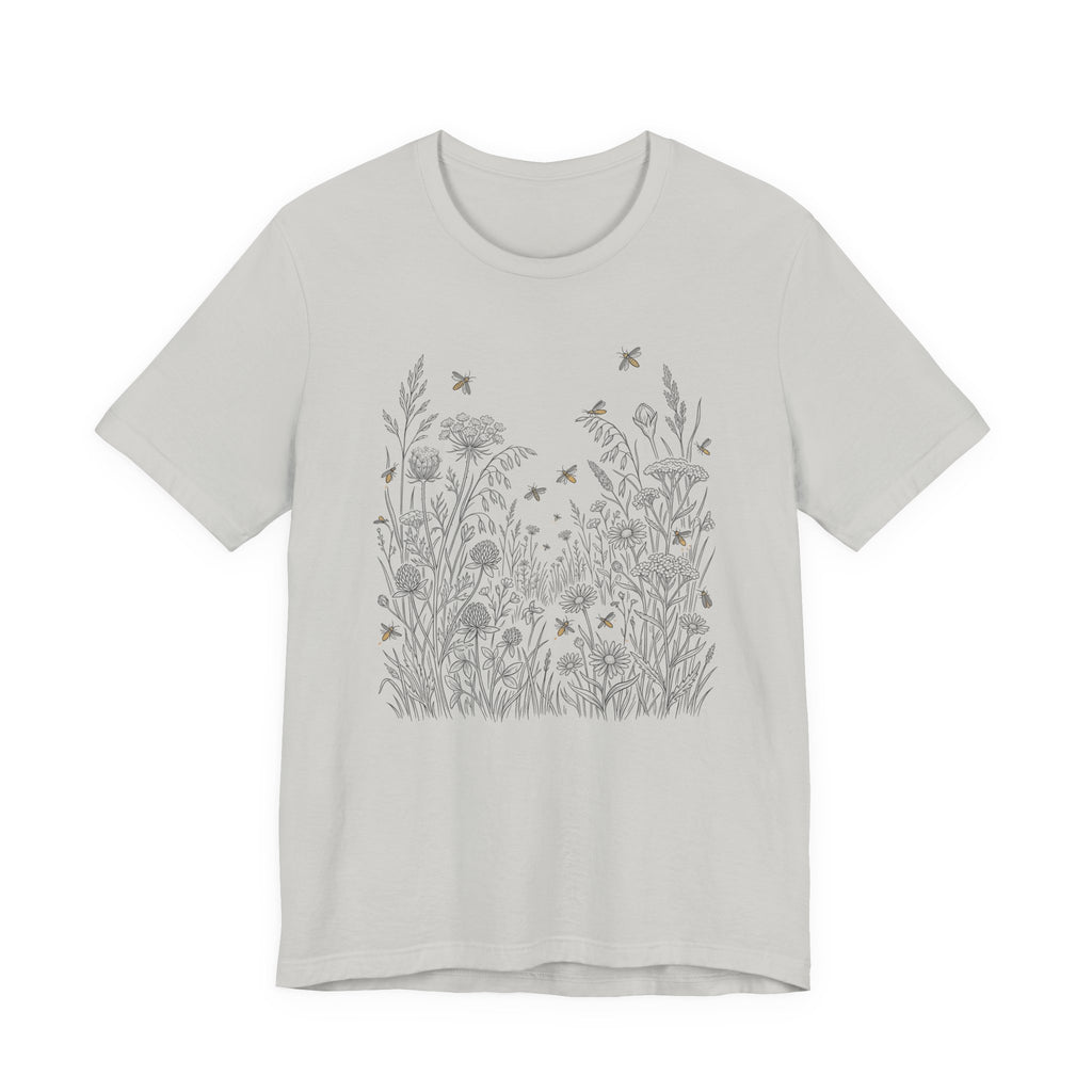 Wildflowers & Fireflies Graphic T-Shirt | Botanical Nature Tee