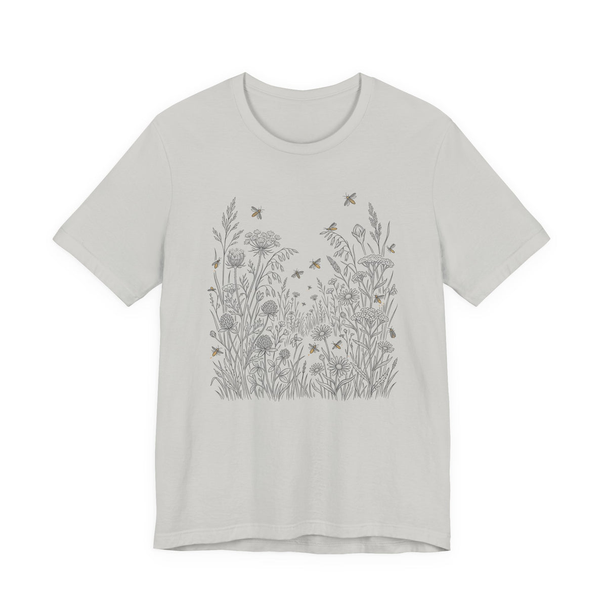 Wildflowers & Fireflies Graphic T-Shirt | Botanical Nature Tee