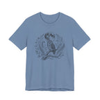 Moonlit Barred Owl Tee | Vintage Botanical Owl T‑Shirt