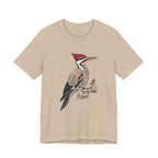 Woodpecker Illustration Tee | Botanical Wildlife Bird T-Shirt