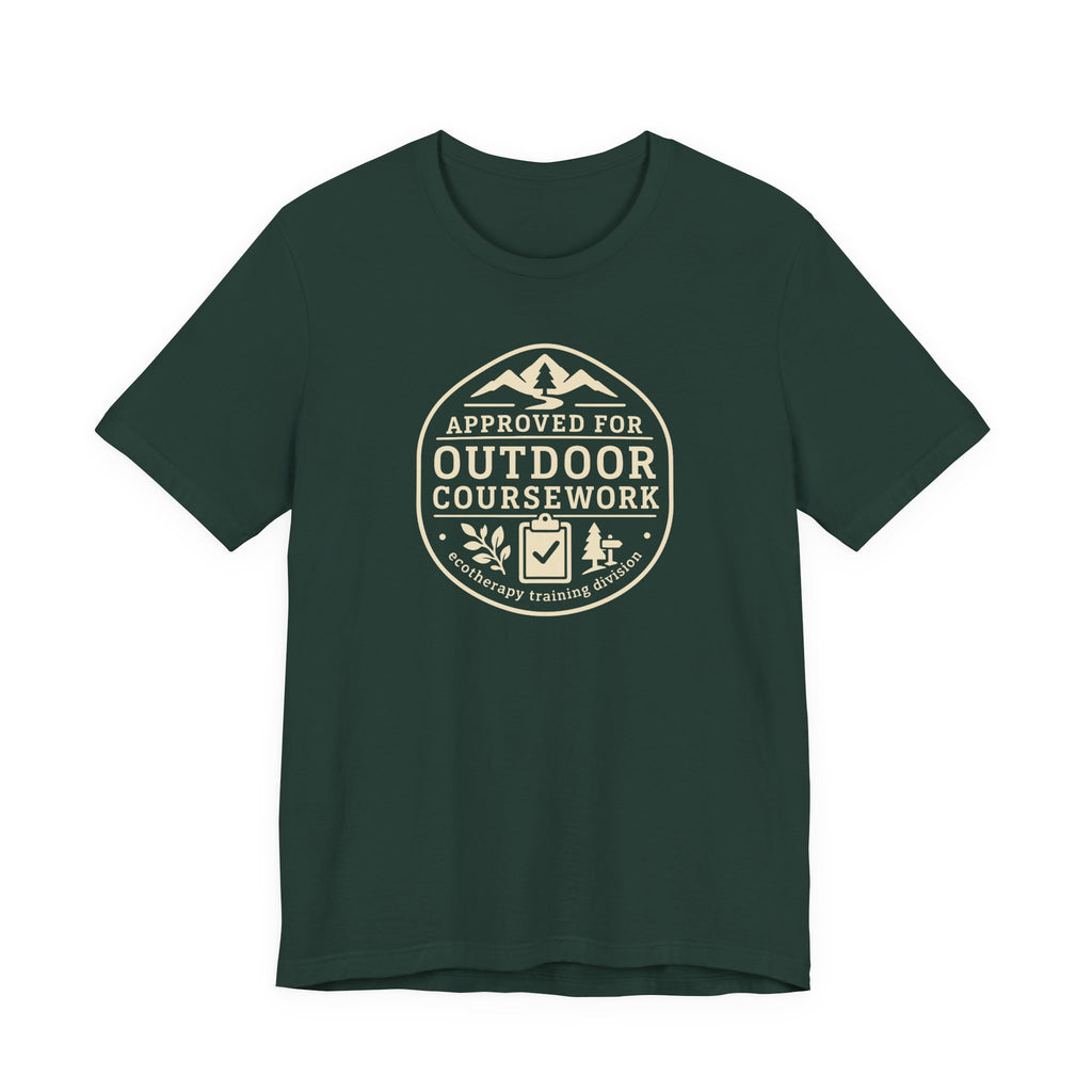 Approved for Outdoor Coursework T-Shirt | Hiking Badge Design