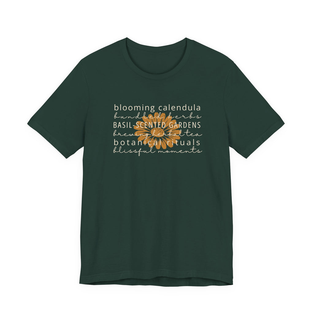 Blooming Calendula Tee | Botanical Wellness Herbal T-Shirt