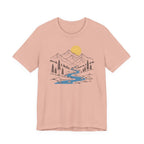 Mountain River Graphic Tee | Sunset Scenic Nature T-Shirt