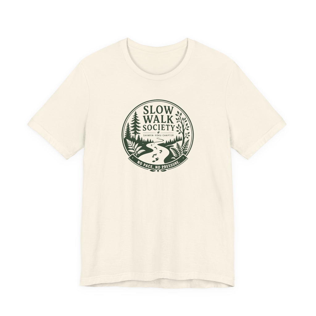 Slow Walk Society badge tee | Nature trail graphic T-Shirt