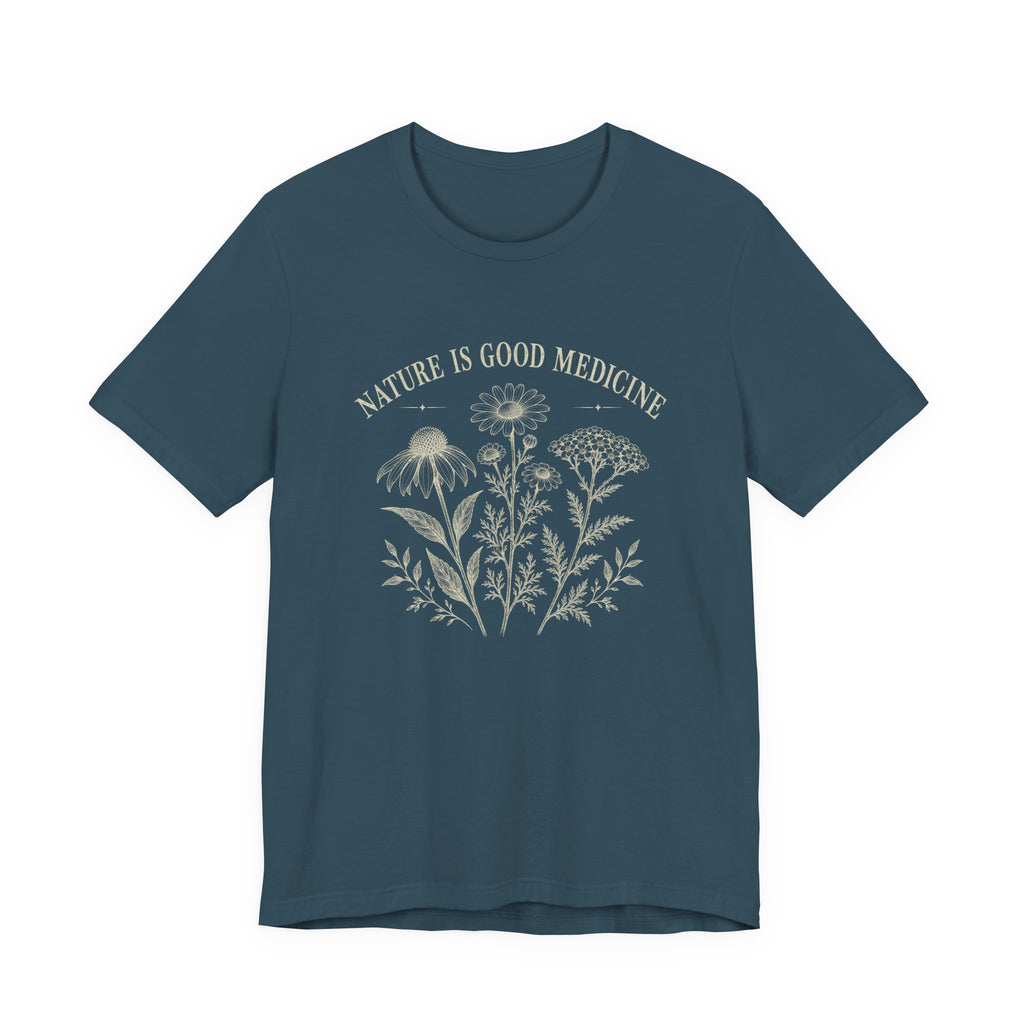 Nature Is Good Medicine T-Shirt | Botanical Healing Graphic Tee