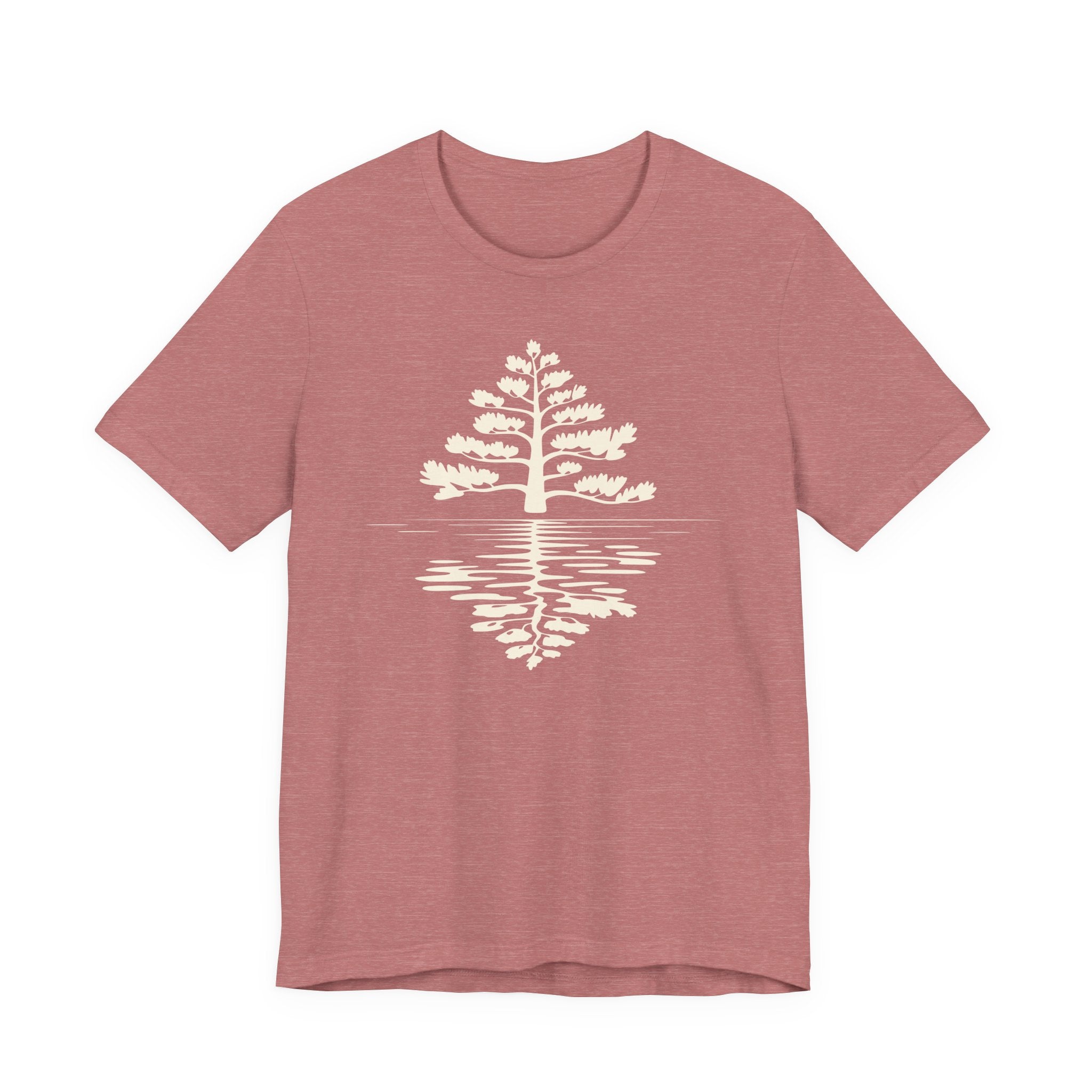 Pine Tree Reflection Tee | Minimal Nature Graphic T-Shirt