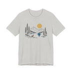 Nature Mountain Lake Tee | Scenic Deer & Pine Tree Graphic T-Shirt