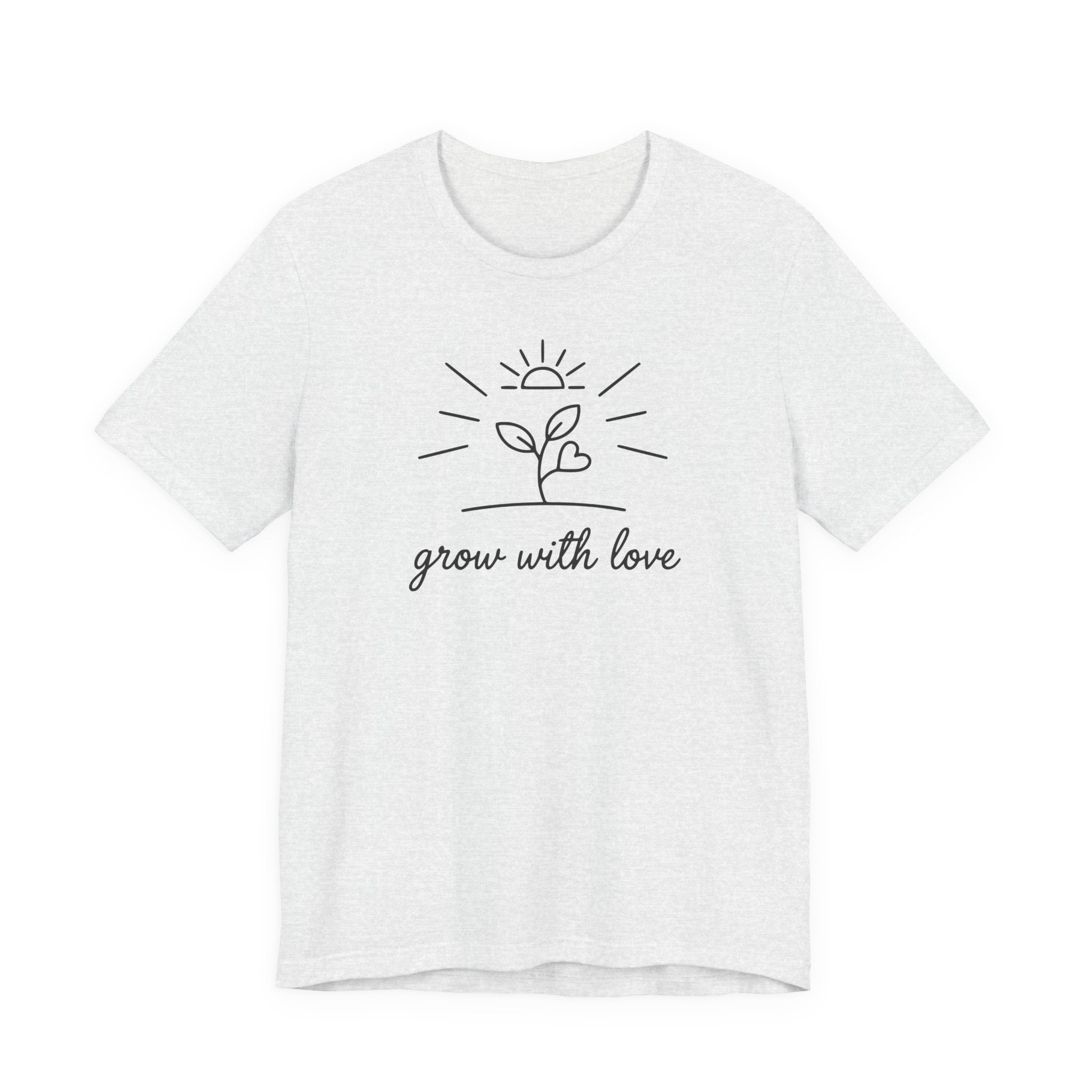 Grow With Love plant illustration T-Shirt | simple botanical tee