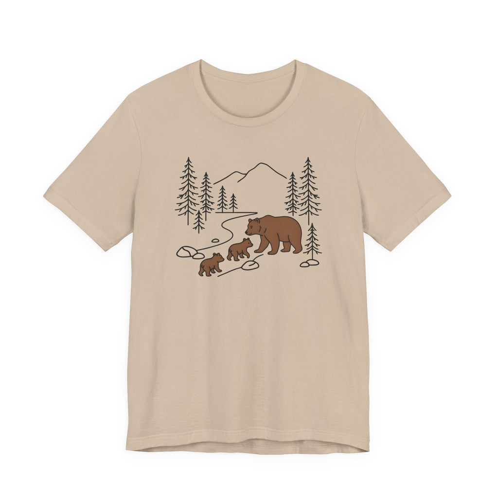 Bear Family Forest Tee | Mama Bear & Cubs Graphic T-Shirt