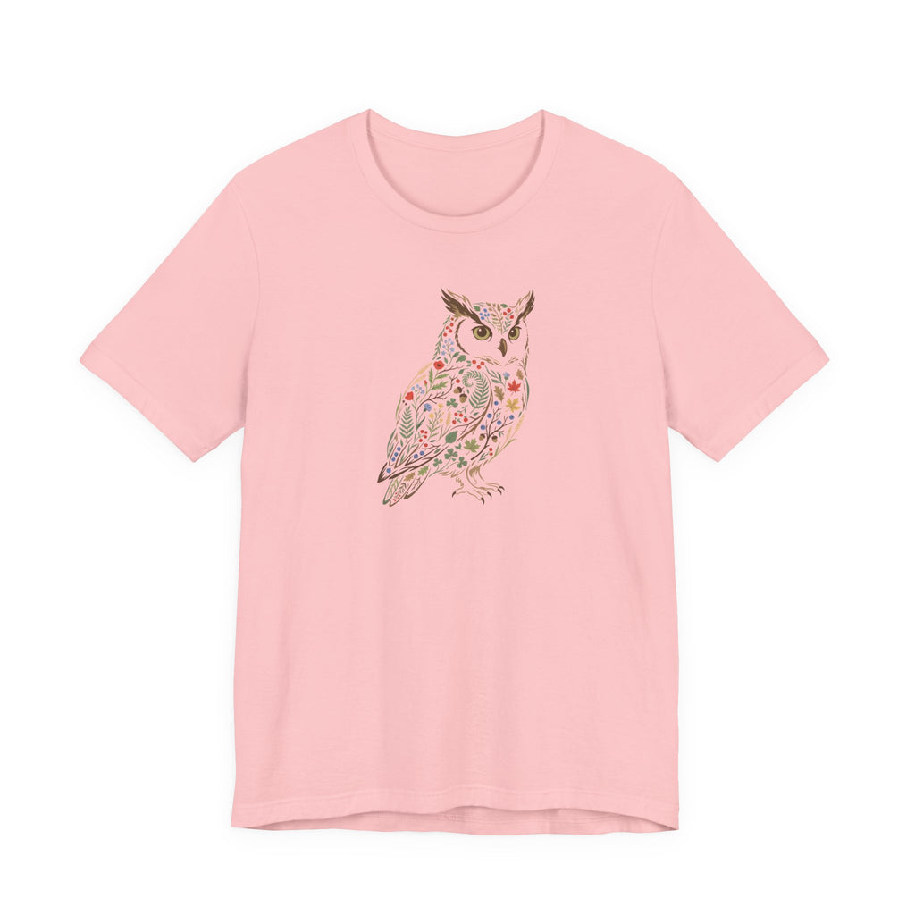 Botanical Owl Tee | Botanical Wildlife Graphic T-Shirt