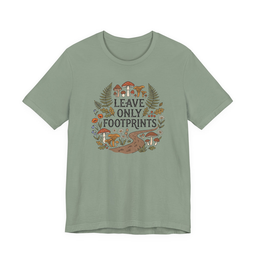 Leave Only Footprints Tee | Woodland Folk Art Shirt