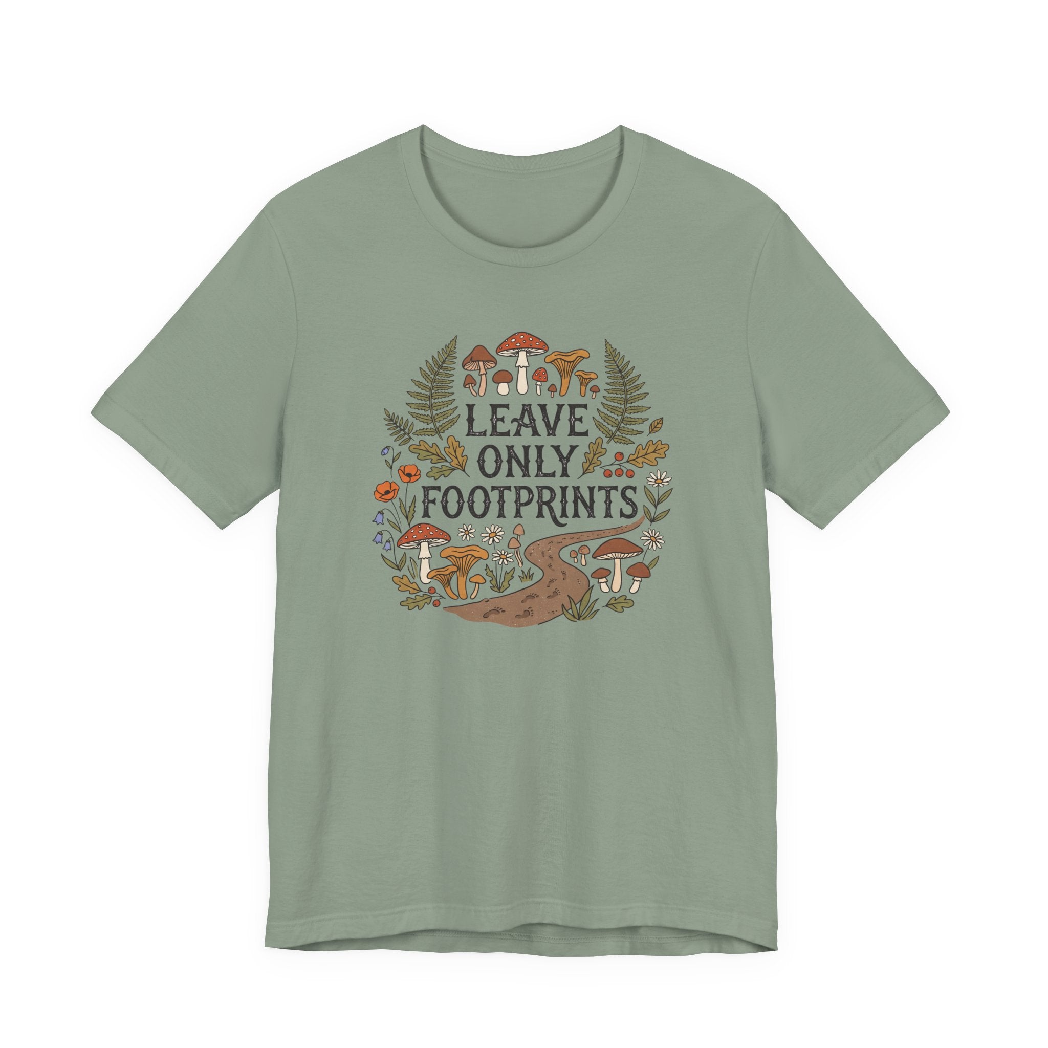 Leave Only Footprints Tee | Woodland Folk Art Shirt