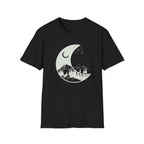Crescent Moon Howling Wolf Graphic T-Shirt