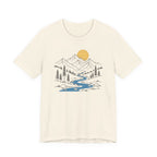Mountain River Graphic Tee | Sunset Scenic Nature T-Shirt
