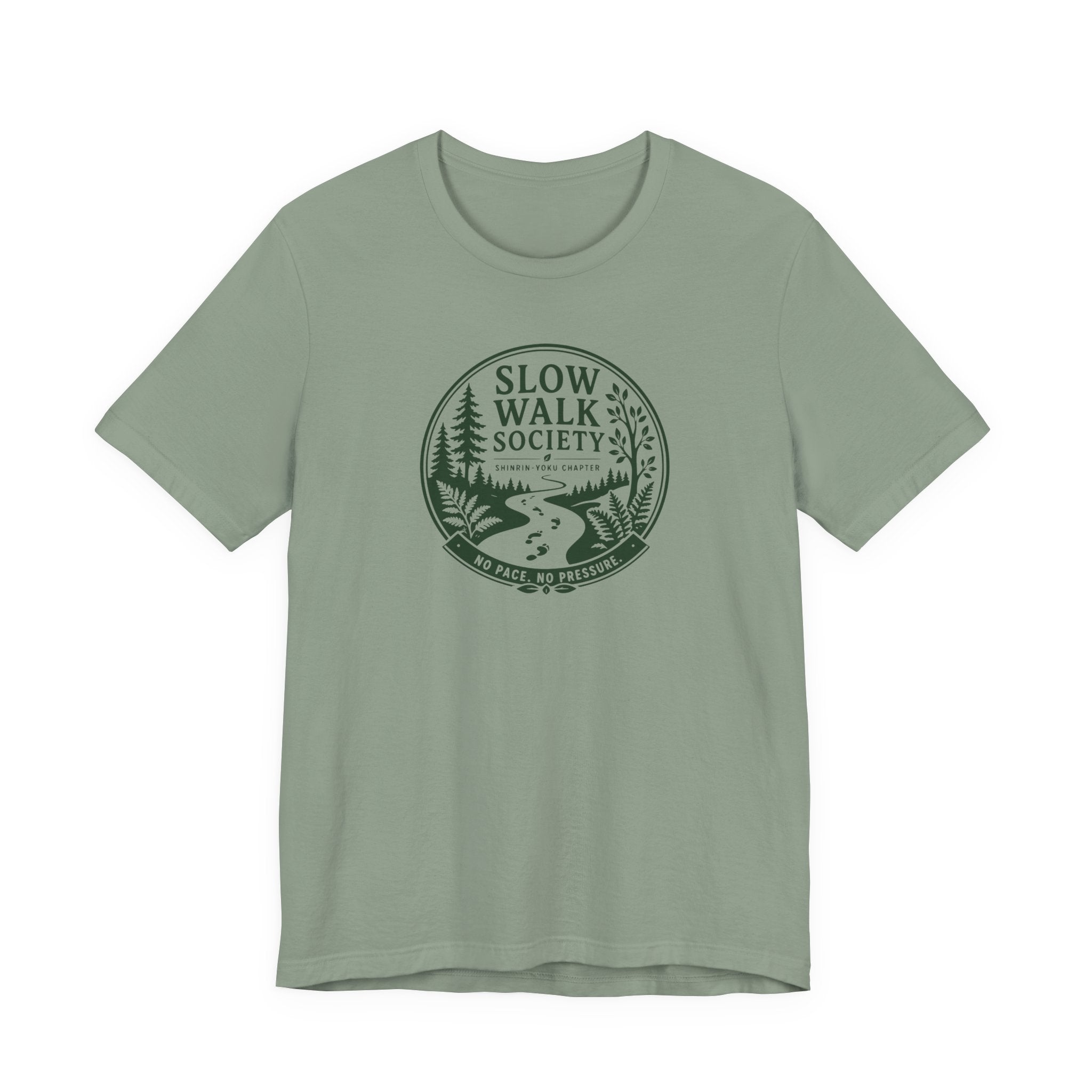 Slow Walk Society badge tee | Nature trail graphic T-Shirt