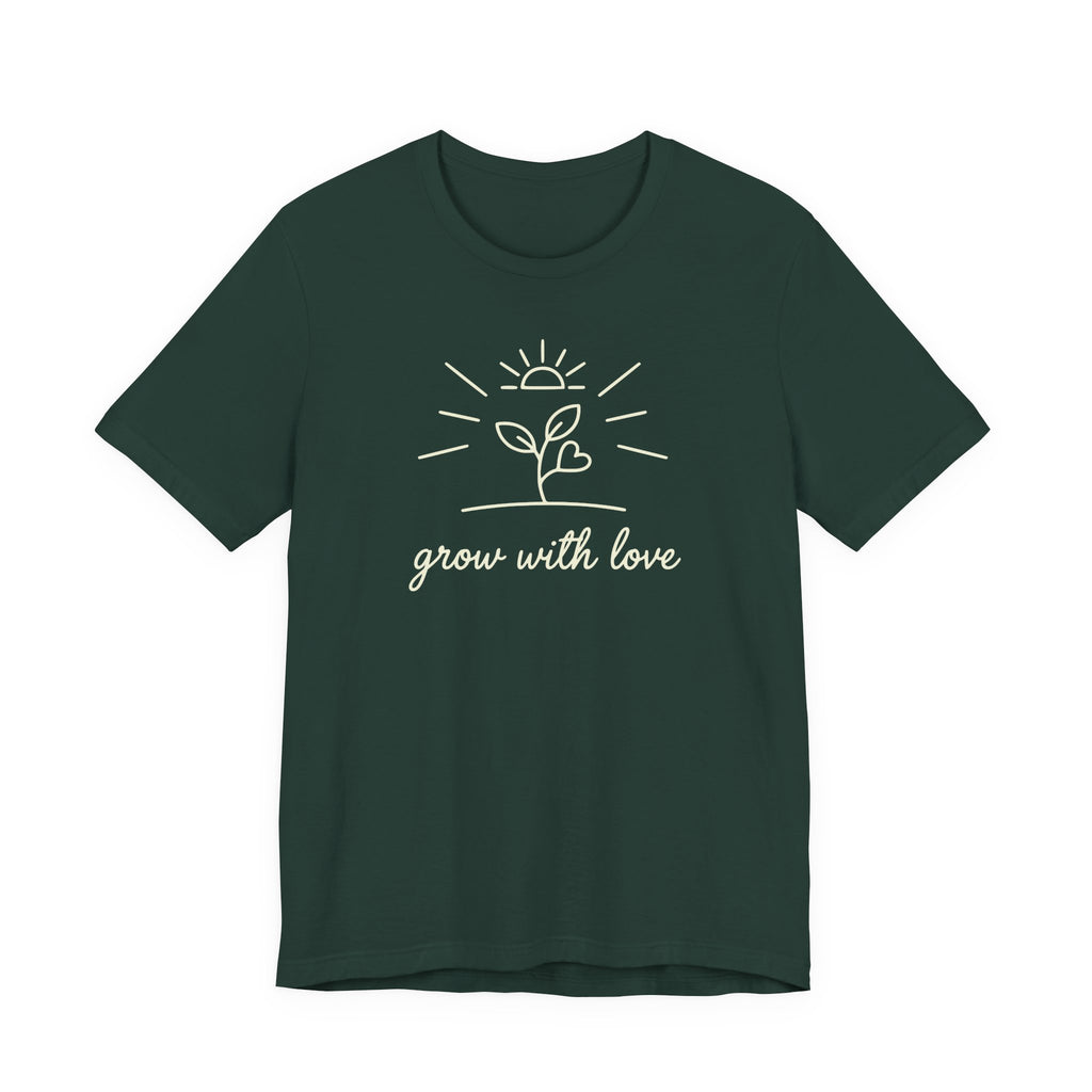 Grow With Love plant illustration T-Shirt | simple botanical tee