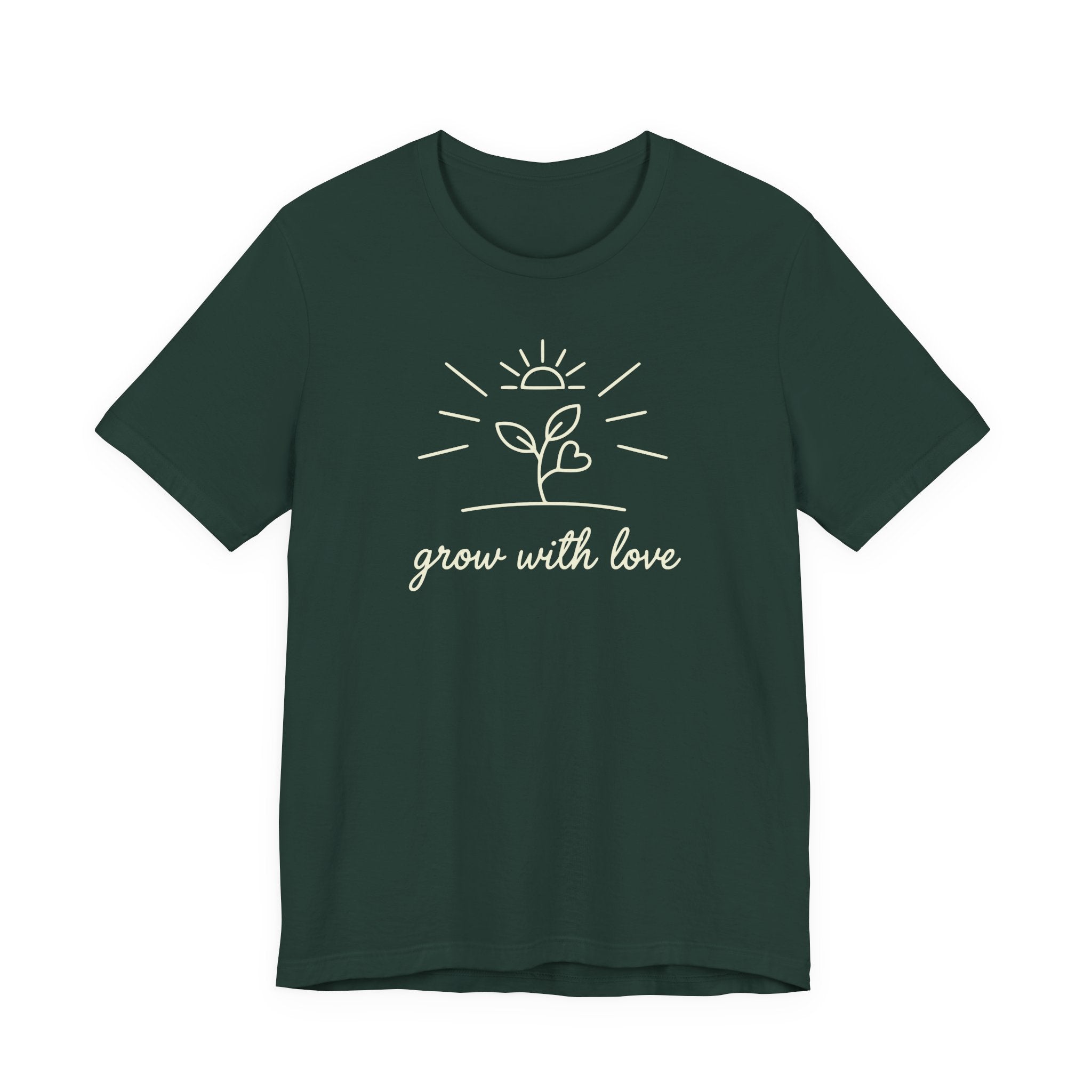 Grow With Love plant illustration T-Shirt | simple botanical tee
