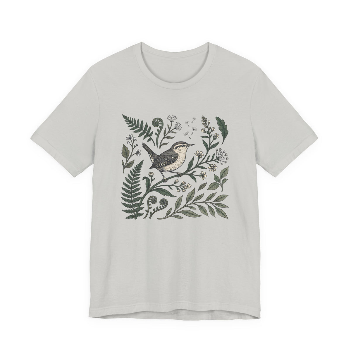 Wren & Fern Graphic Tee | Botanical Bird T-Shirt