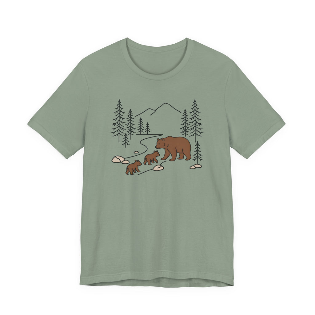 Bear Family Forest Tee | Mama Bear & Cubs Graphic T-Shirt