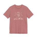 Grow With Love plant illustration T-Shirt | simple botanical tee