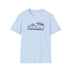 Woodland Mushroom Linocut Style Graphic T-Shirt
