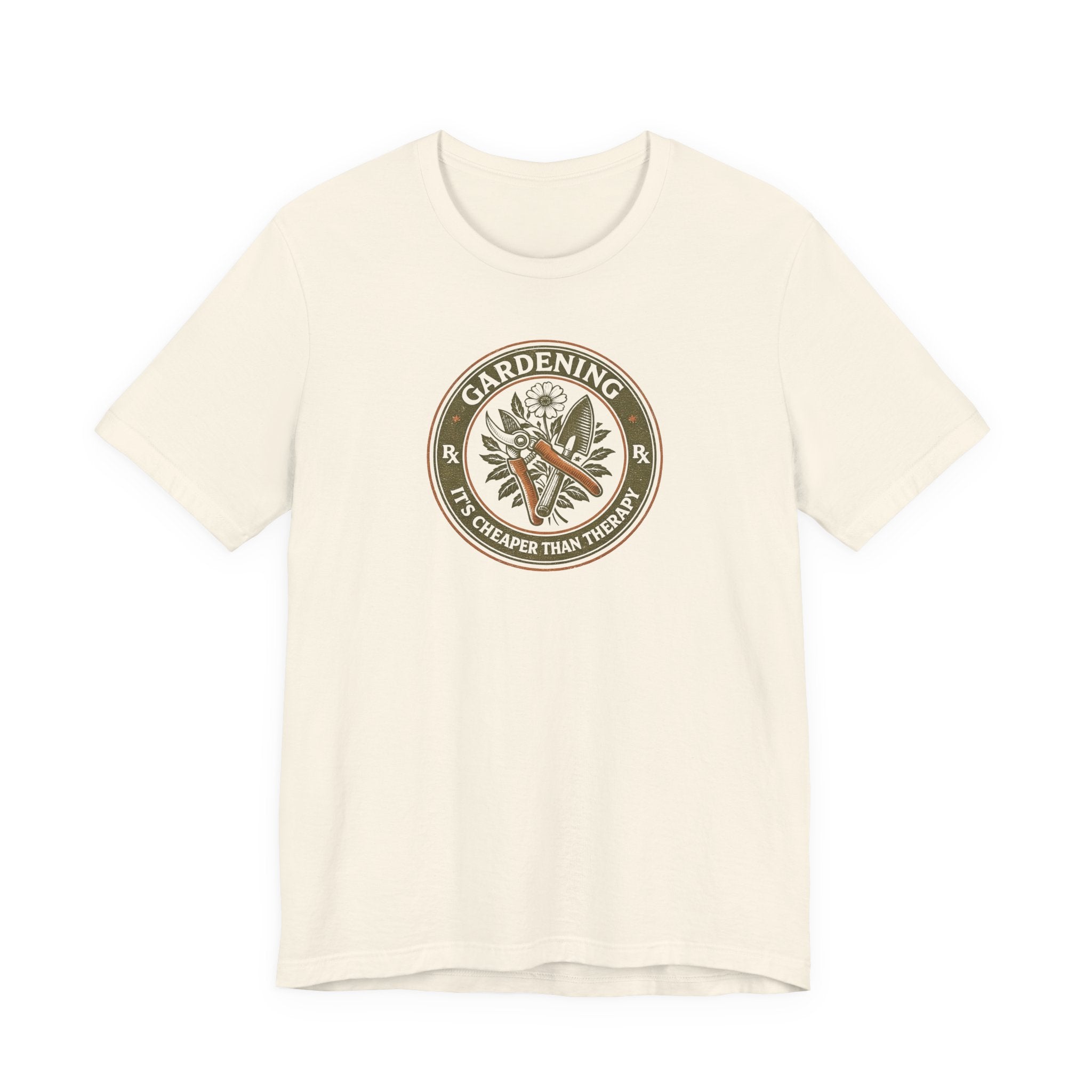 Gardening Badge Tee | Gardening Is Cheaper Than Therapy T-Shirt