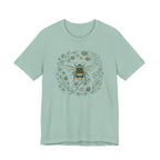 Botanical Bee Wildflower Tee | Vintage Naturalist Illustration Bumblebee T-Shirt