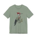 Woodpecker Illustration Tee | Botanical Wildlife Bird T-Shirt