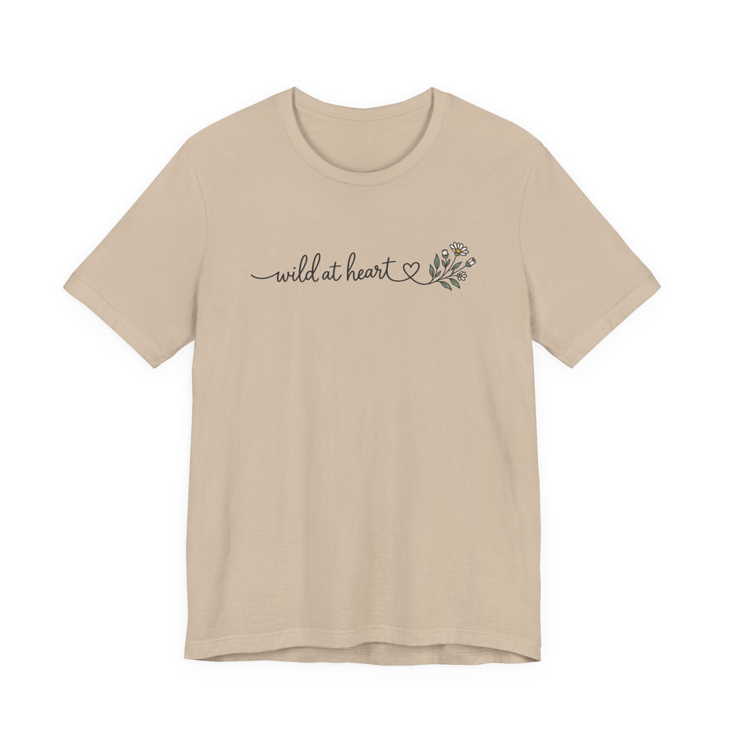 Wild at Heart Floral Tee | Line Art Illustration T-Shirt