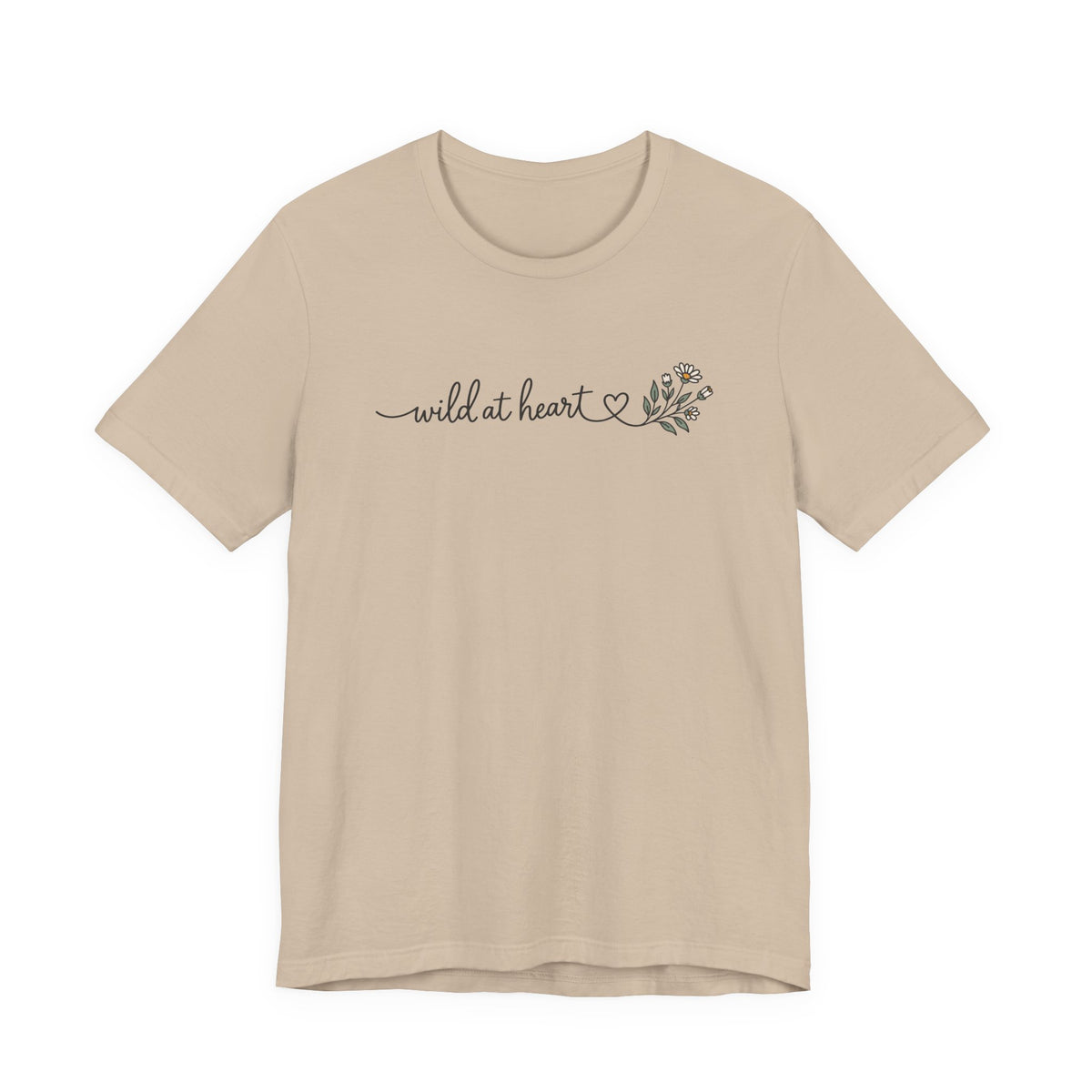Wild at Heart Floral Tee | Line Art Illustration T-Shirt