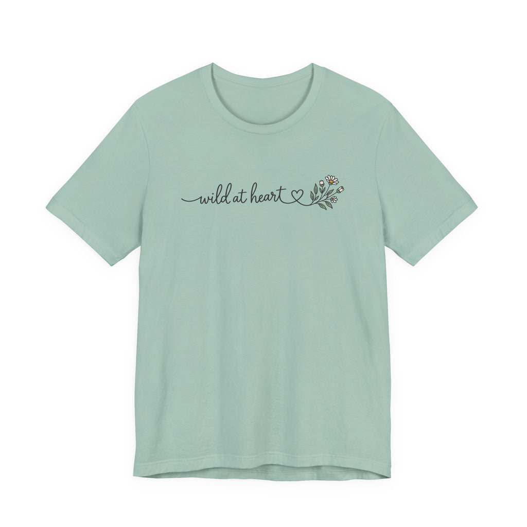 Wild at Heart Floral Tee | Line Art Illustration T-Shirt