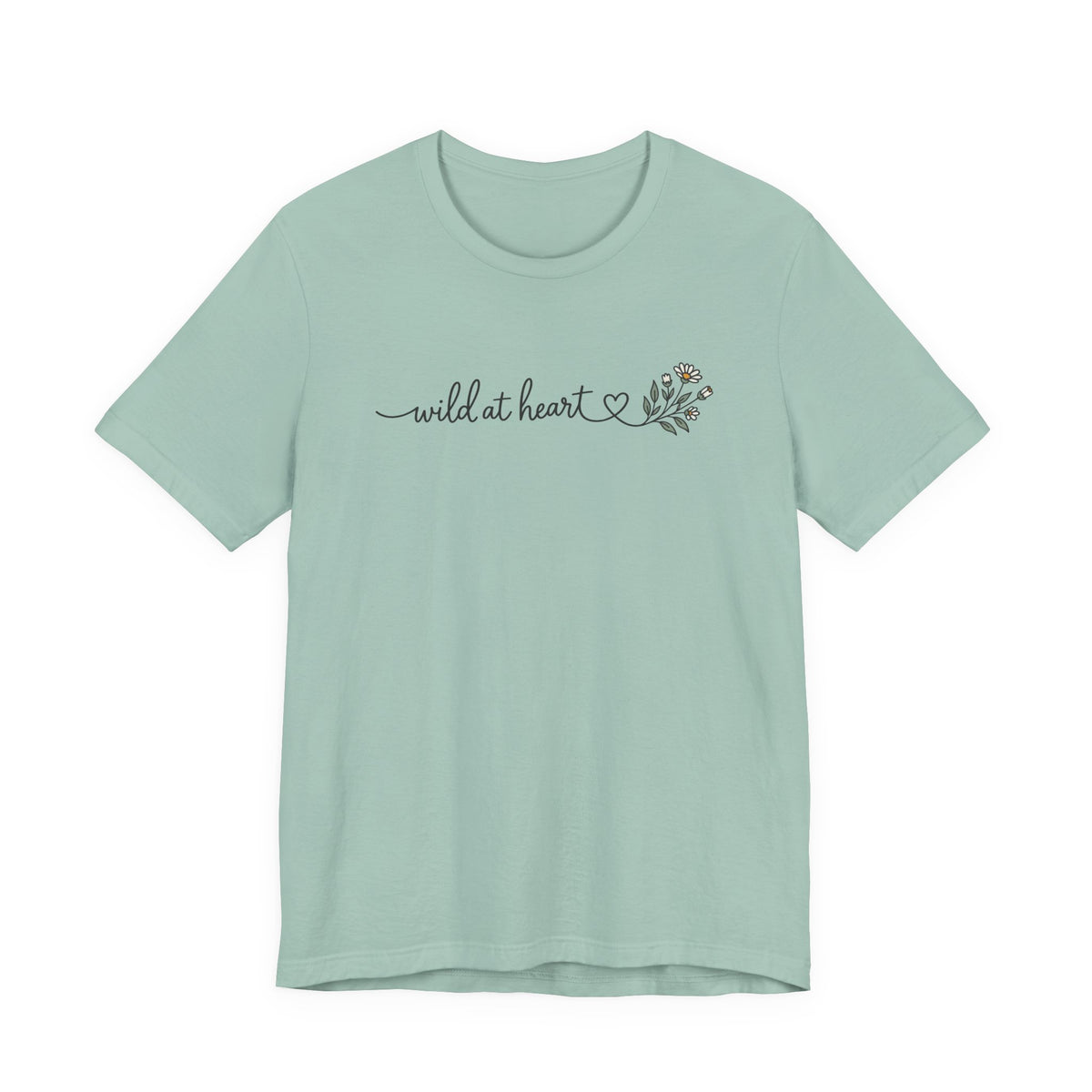 Wild at Heart Floral Tee | Line Art Illustration T-Shirt