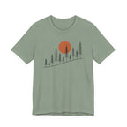 Timber Rise Sunset Tee | Minimal Pine Tree Forest Graphic T-Shirt