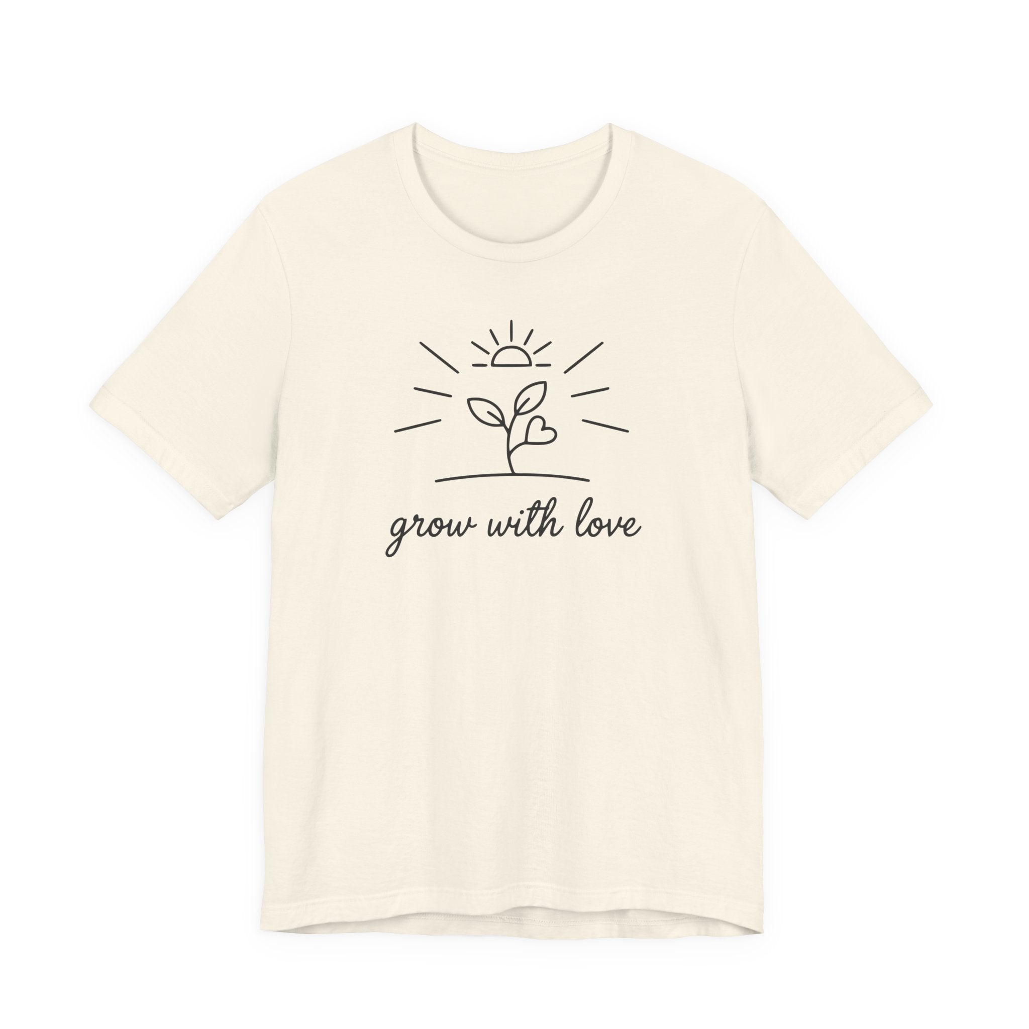Grow With Love plant illustration T-Shirt | simple botanical tee