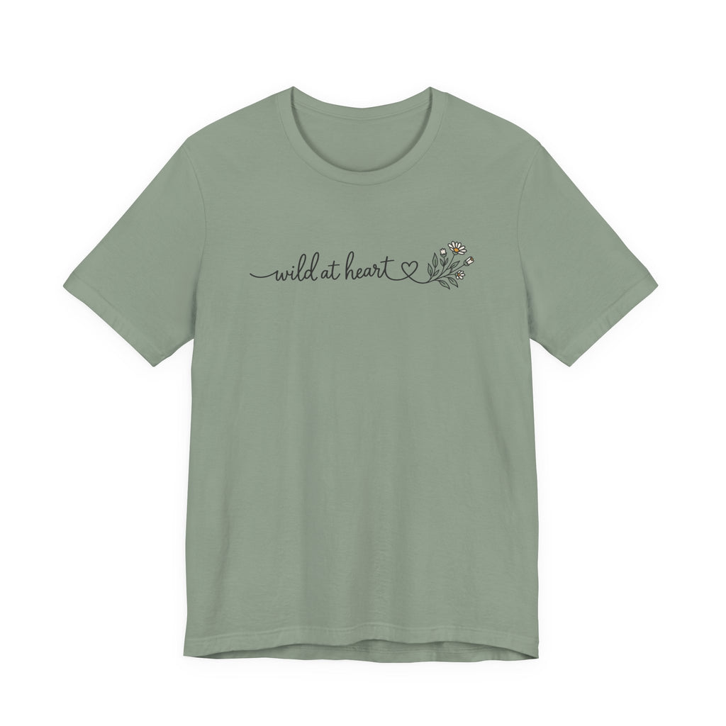 Wild at Heart Floral Tee | Line Art Illustration T-Shirt