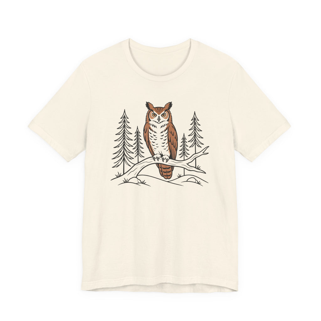 Night Watcher Owl Tee| Botanical Wildlife Graphic T-Shirt
