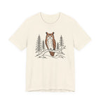 Night Watcher Owl Tee| Botanical Wildlife Graphic T-Shirt