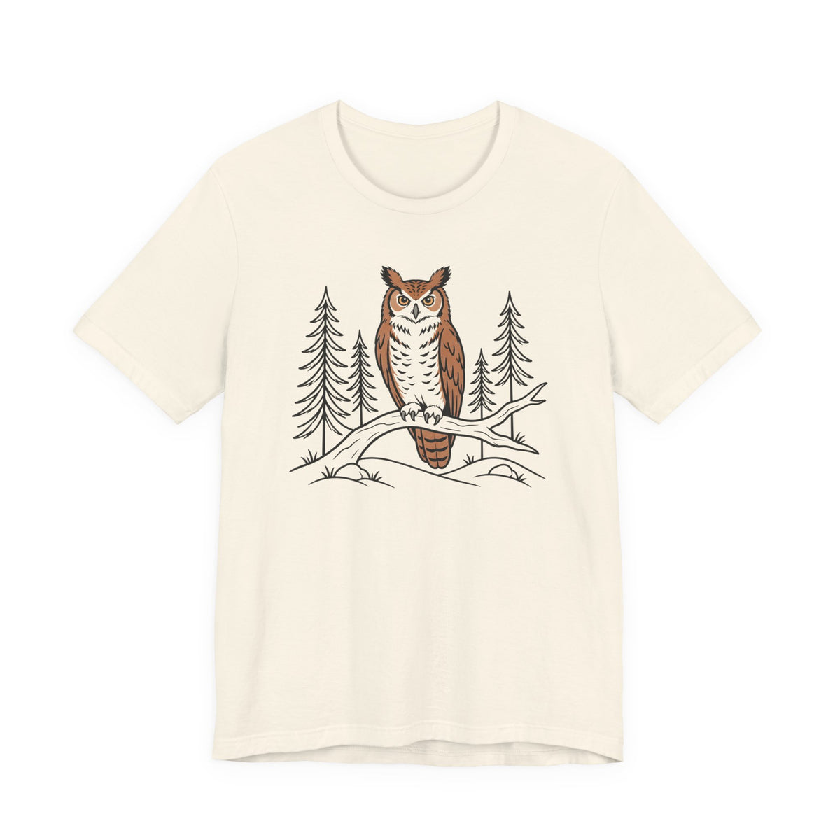 Night Watcher Owl Tee| Botanical Wildlife Graphic T-Shirt