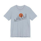 Timber Rise Sunset Tee | Minimal Pine Tree Forest Graphic T-Shirt