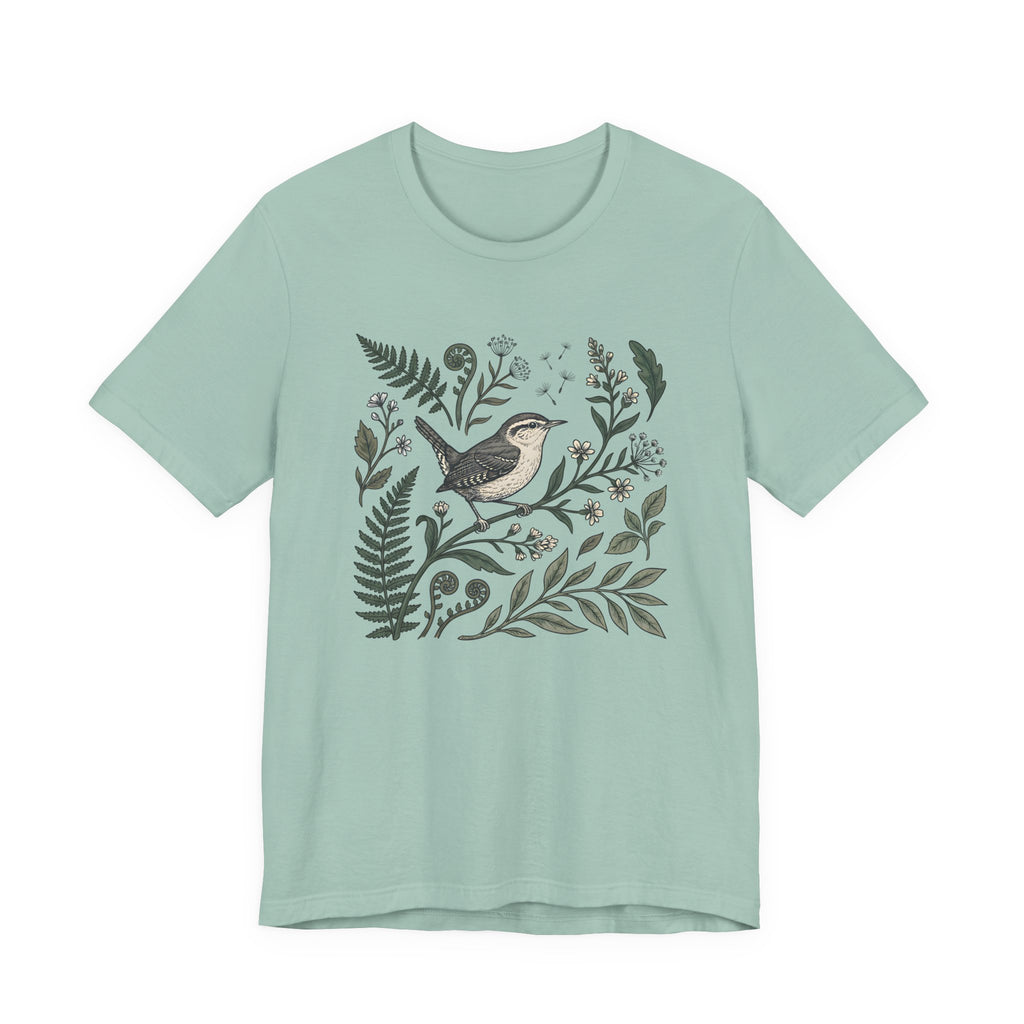 Wren & Fern Graphic Tee | Botanical Bird T-Shirt
