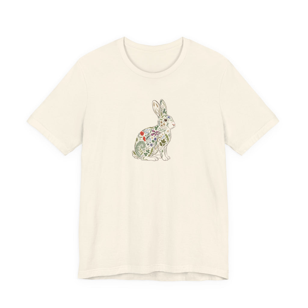 Floral Hare Tee | Botanical Wildlife Graphic T-Shirt