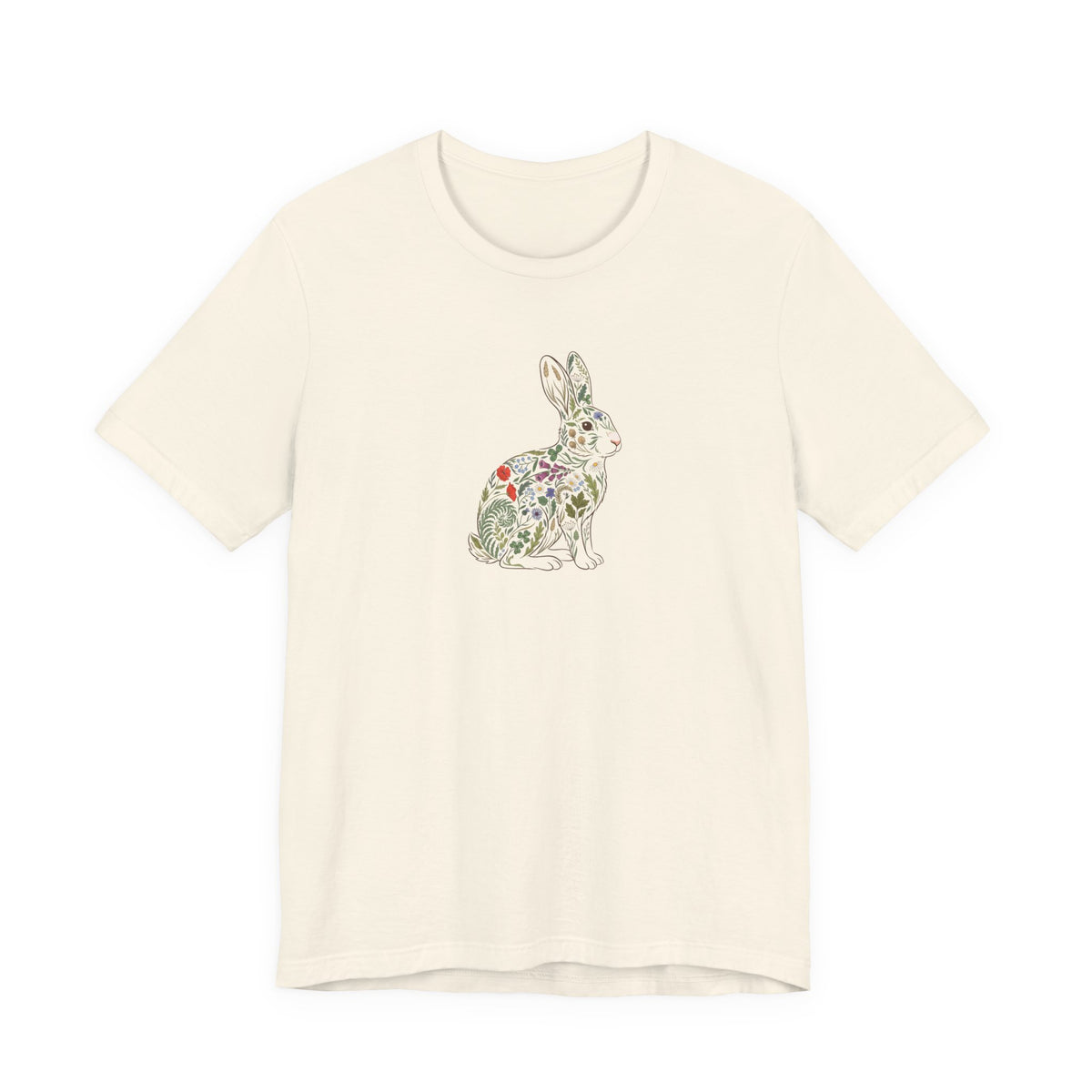 Floral Hare Tee | Botanical Wildlife Graphic T-Shirt