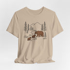 Bear Family Forest Tee | Mama Bear & Cubs Graphic T-Shirt