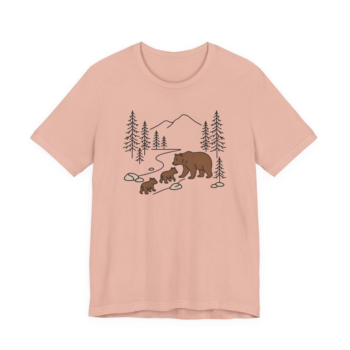 Bear Family Forest Tee | Mama Bear & Cubs Graphic T-Shirt