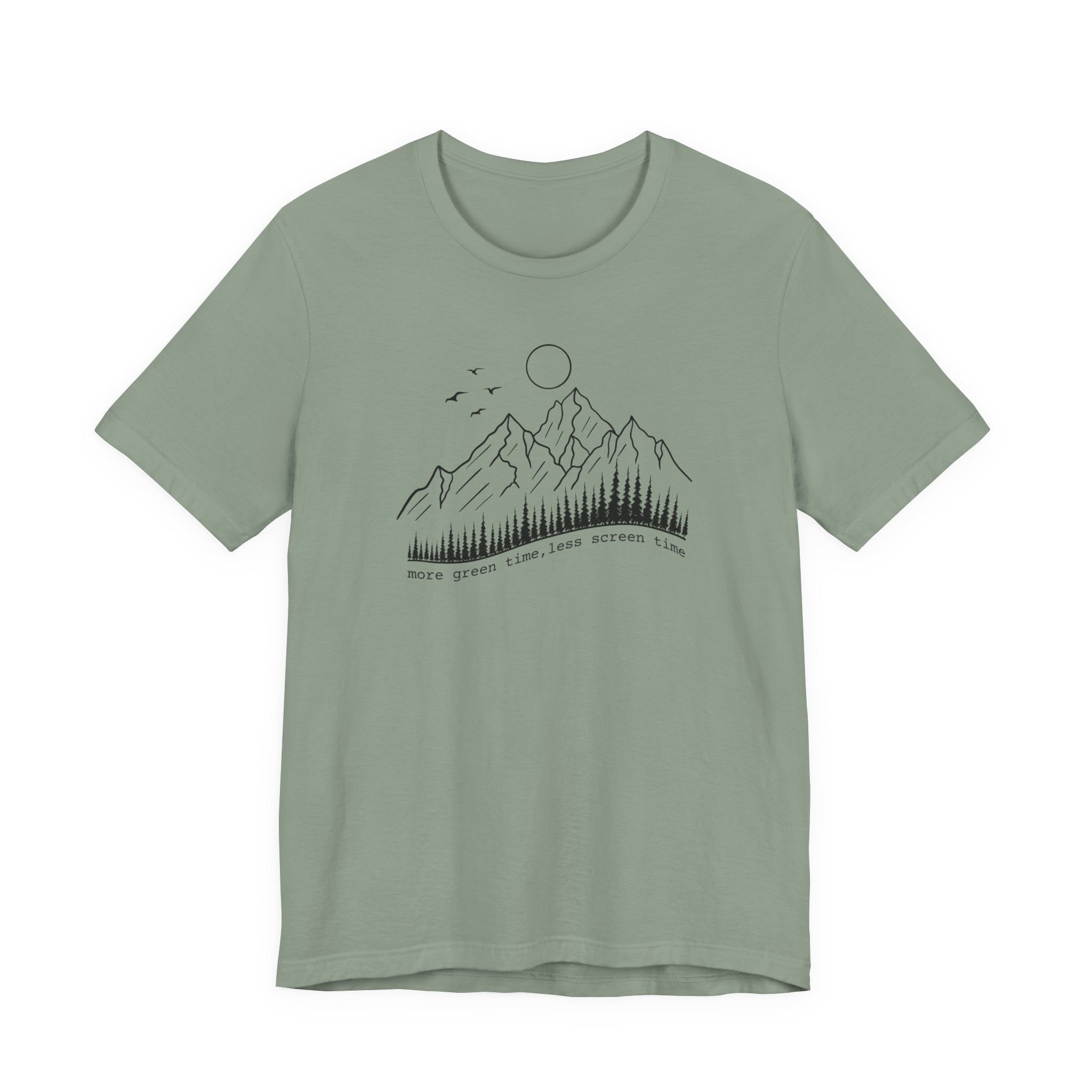 More Green Time Less Screen Time Tee | Mountain Sun Shirt