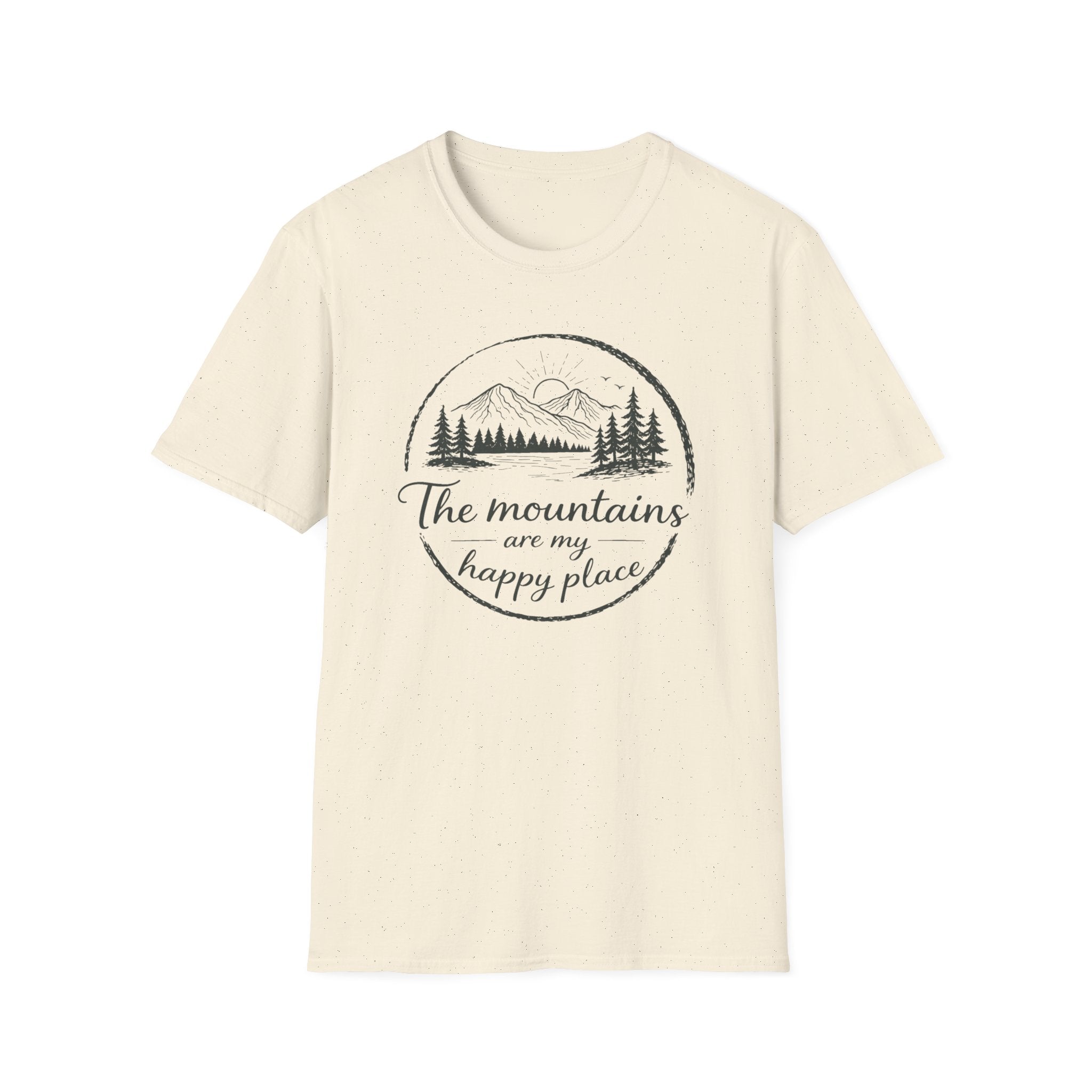 The Mountains are my Happy Place Badge T-Shirt